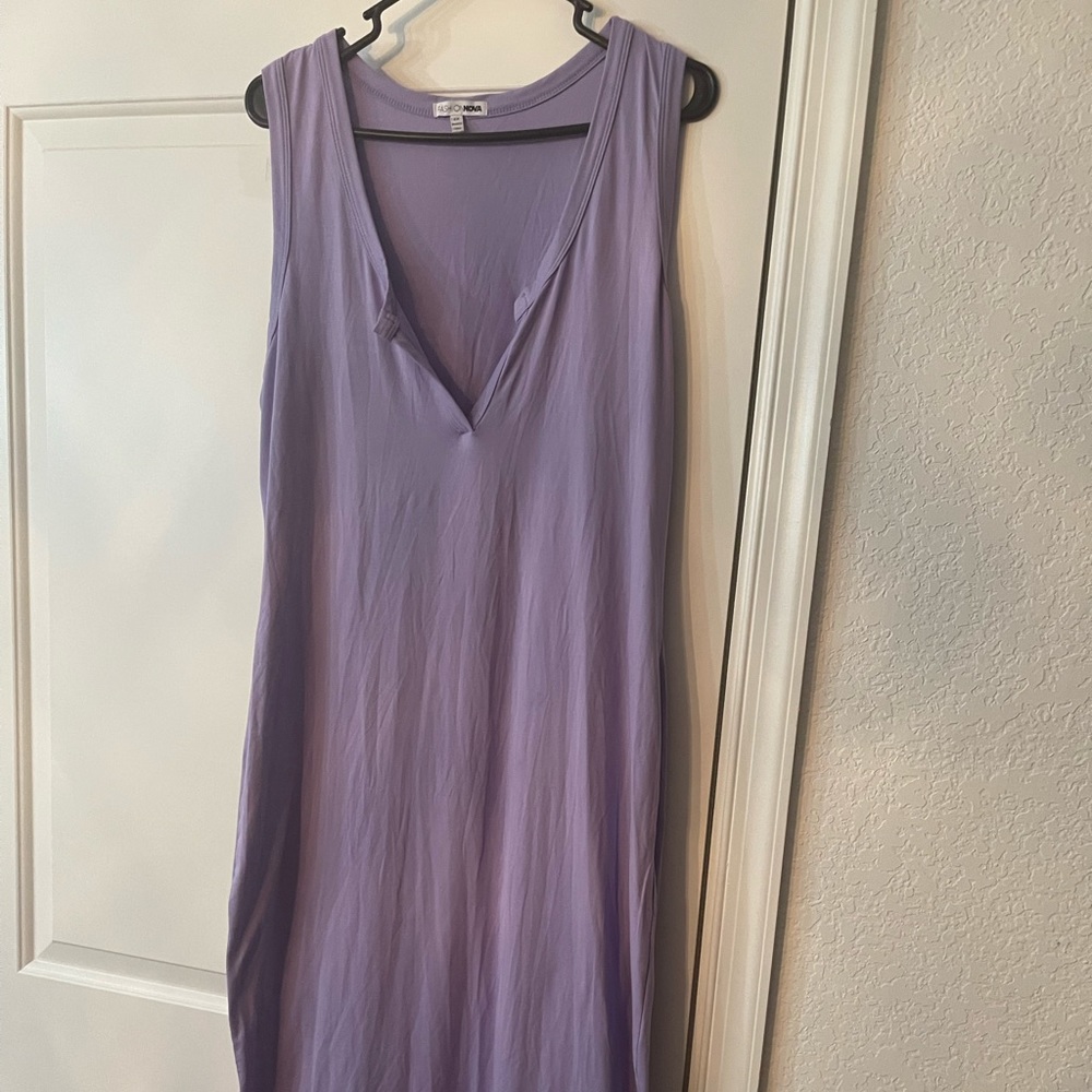 V neck cotton maxi dress